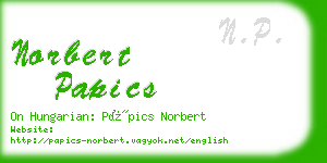 norbert papics business card